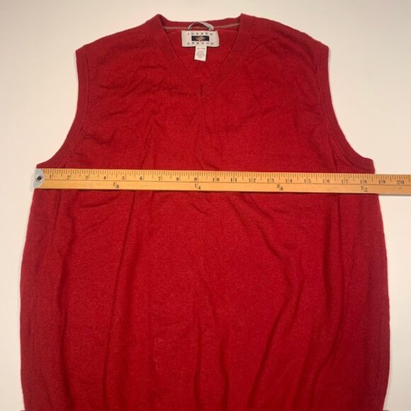 Joseph Abboud Merino Wool Sweater Vest Red XL V Neck Lightweight Mens Classic - Picture 4 of 8
